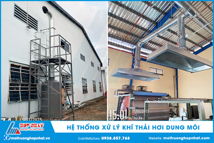 Hệ thống xử lý khí thải, hơi dung môi tại Tây Ninh