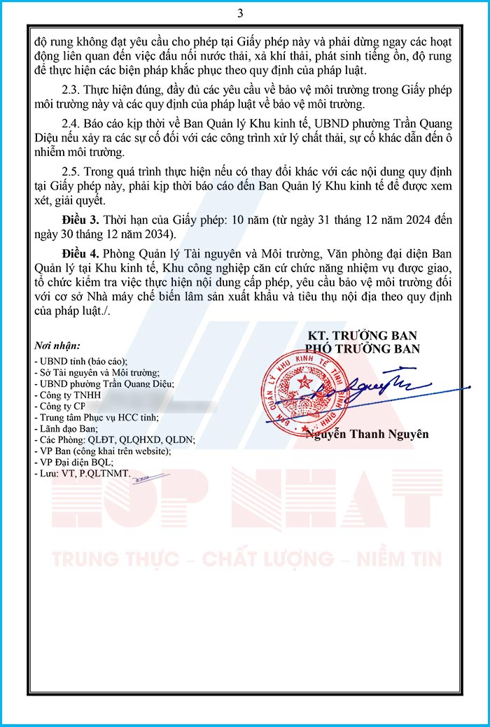 GPMT nhà máy nông lâm sản