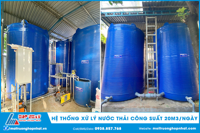 Hệ thống xử lý nước thải công suất 20m3/ngày.đêm
