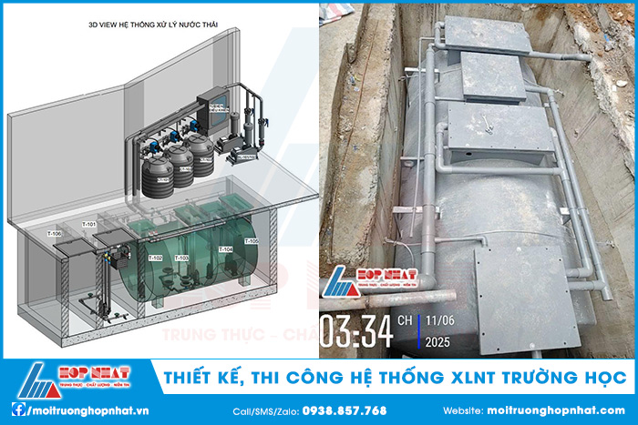 THiết kế, thi công hệ thống xử lý nước thải trường học