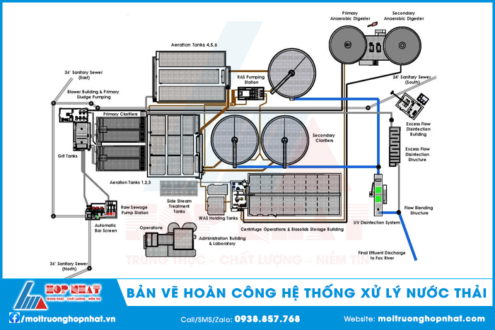 Bản vẽ hoàn công hệ thống xử lý nước thải