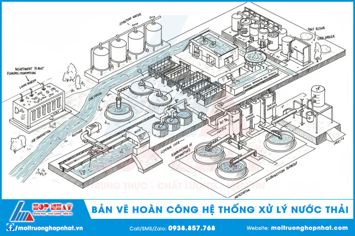 Bản vẽ hoàn công hệ thống xử lý nước thải