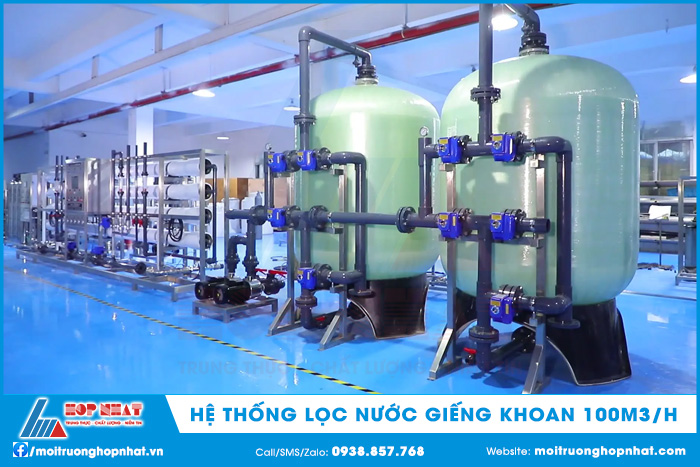 Hệ thống lọc nước giếng khoan 100m3/h