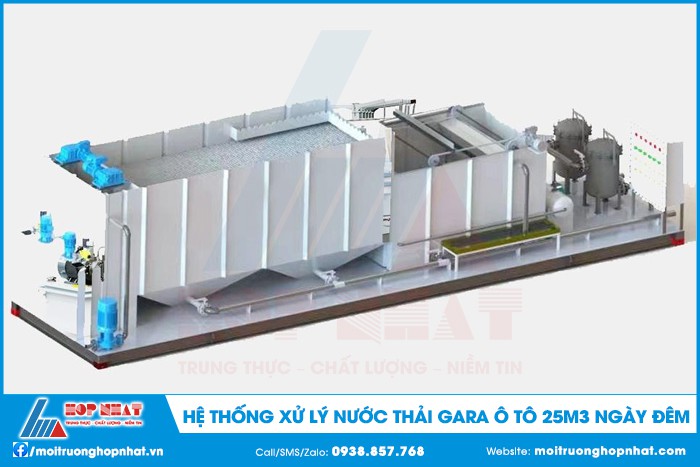 Hệ thống xử lý nước thải gara ô tô 25m3 ngày đêm