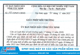 Lập Giấy Phép Môi Trường Nhà Máy Sản Xuất Các Sản Phẩm Bằng Vải