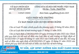 Lập Giấy Phép Môi Trường Xưởng Sản Xuất Cano Nhựa