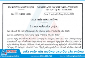 Lập Giấy Phép Môi Trường Cao Ốc Văn Phòng Quận 1, TP. HCM