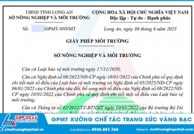 Lập Giấy Phép Môi Trường Xưởng Chế Tác Trang Sức Vàng Bạc 