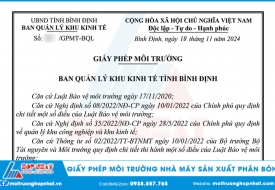 Thực Hiện Giấy Phép Môi Trường Nhà Máy Sản Xuất Phân Bón Tại Bình Định