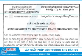 Lập Giấy Phép Môi Trường Khu Dân Cư Tại Phường Hạnh Thông, TPHCM