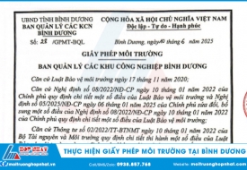 Tư Vấn, Thực Hiện Giấy Phép Môi Trường Tại Bình Dương