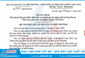 Thực Hiện Hồ Sơ Đánh Giá Tác Động Môi Trường Cấp Bộ