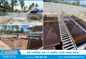 Hệ thống xử lý nước thải mụn dừa tại Bình Định