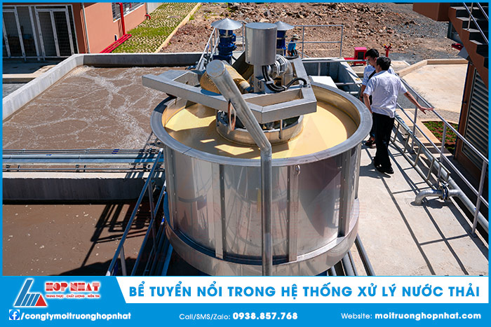 Bể tuyển nổi trong hệ thống xử lý nước thải