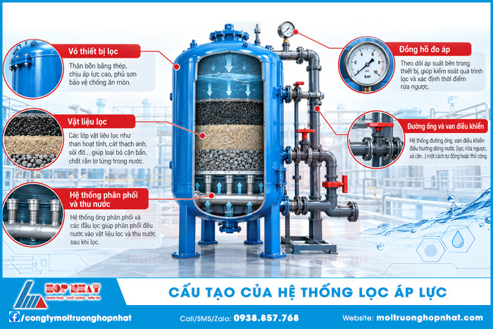 Cấu tạo của hệ thống lọc áp lực