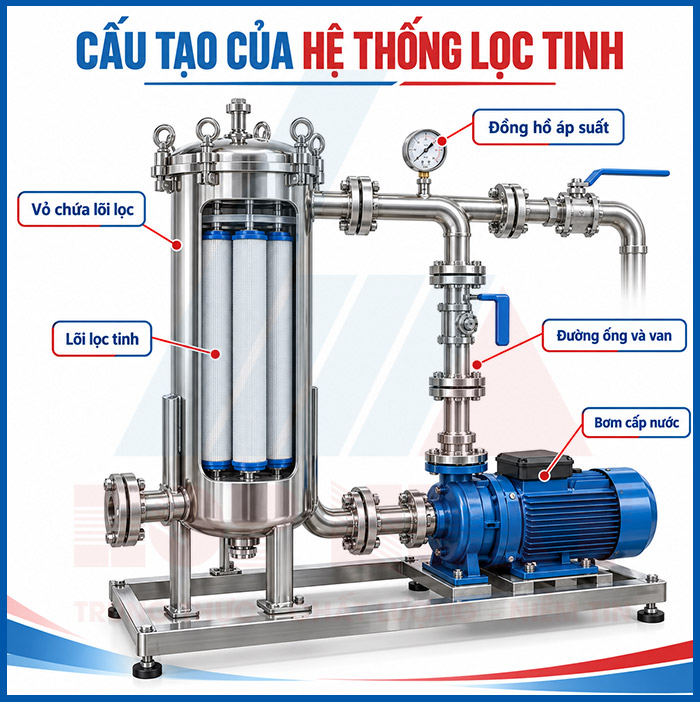 Cấu tạo của hệ thống lọc tinh