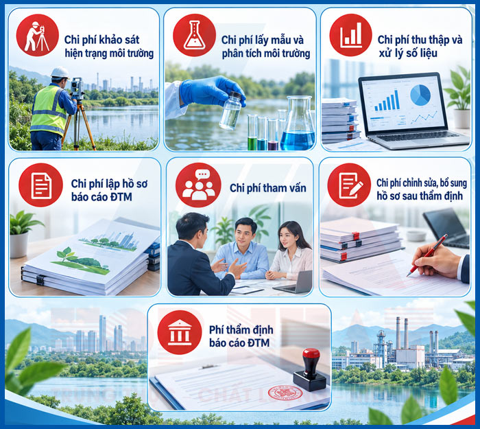 Một số khoản trong chi phí lập báo cáo ĐTM