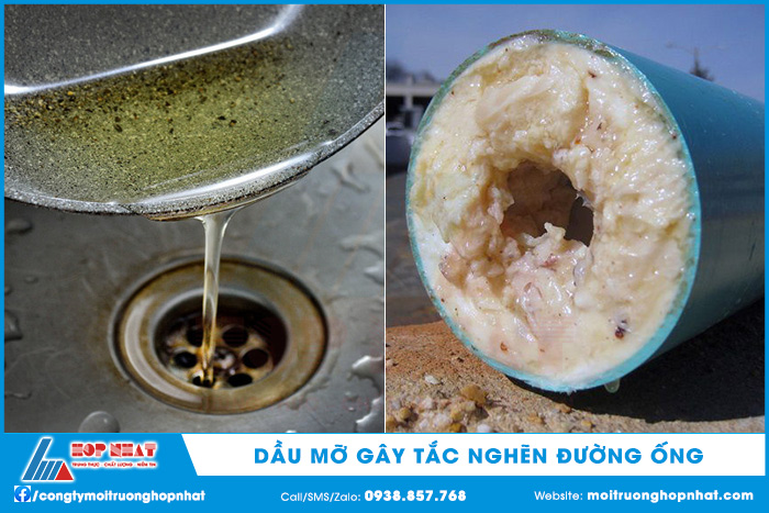 Dầu mỡ gây tắc nghẽn đường ống