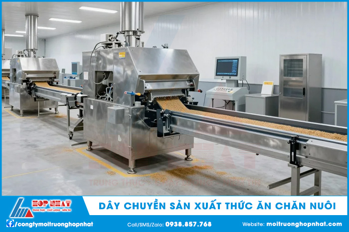 Dây chuyền sản xuất thức ăn chăn nuôi (ảnh minh họa)
