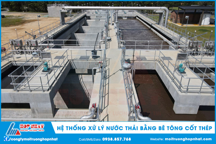 Hệ thống xử lý nước thải bằng bê tông cốt thép