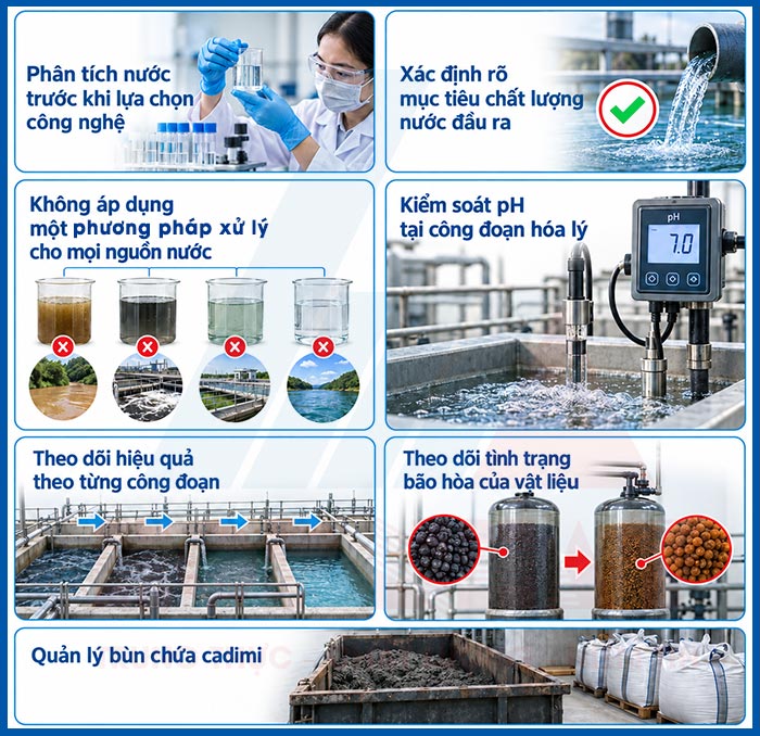 Một số vấn đề cần lưu ý khi thiết kế và vận hành hệ thống xử lý nước nhiễm cadimi
