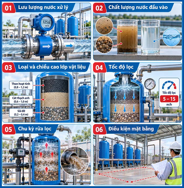 Một số yếu tố cần lưu ý khi thiết kế hệ thống lọc thô