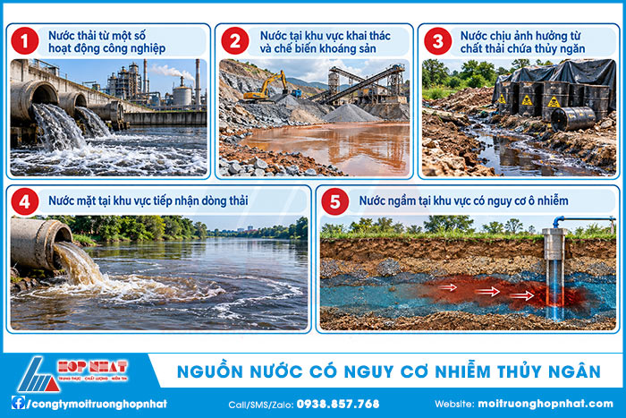 Một số nguồn nước có nguy cơ nhiễm thủy ngân