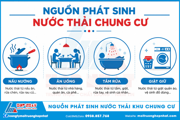 Nguồn phát sinh nước thải khu chung cư