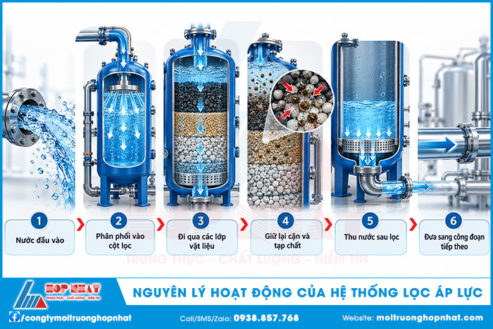 Nguyên lý hoạt động của hệ thống lọc áp lực