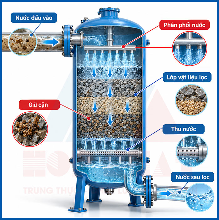 Nguyên lý hoạt động của hệ thống lọc thô