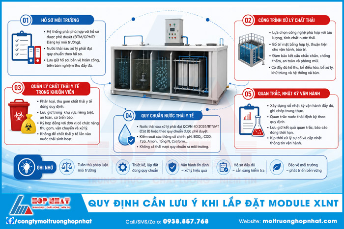 Một số thông tin cần lưu ý khi lắp đặt module xử lý nước thải