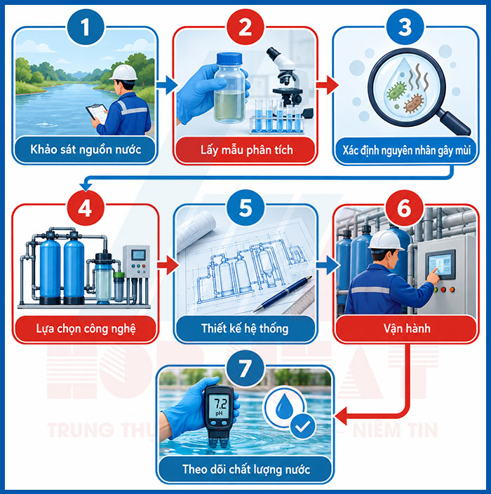 Quy trình xử lý nước có mùi (ảnh minh họa)