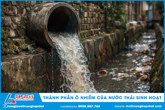 Thành phần ô nhiễm của nước thải sinh hoạt