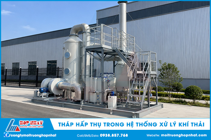 Tháp hấp thụ trong hệ thống xử lý khí thải