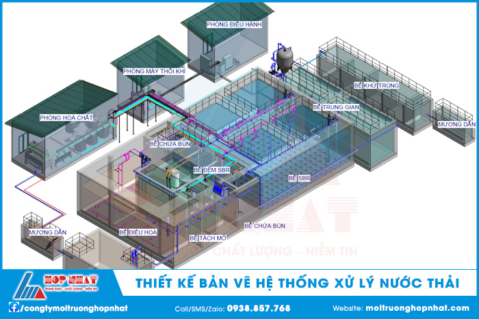 Thiết kế bản vẽ hệ thống xử lý nước thải