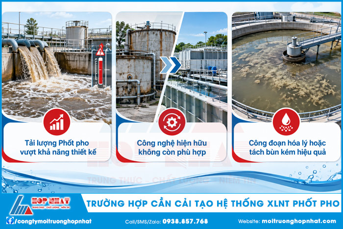 Một số trường hợp cần cải tạo hệ thống XLNT