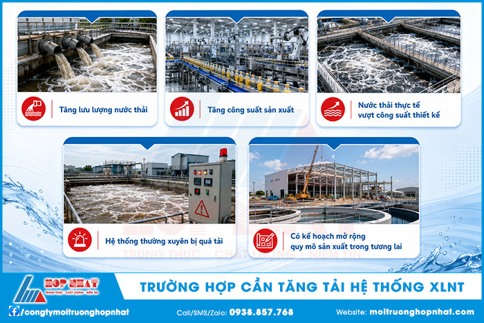 Một số trường hợp cần tăng tải hệ thống xử lý nước thải