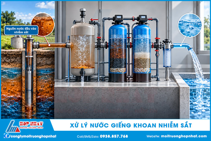 Xử lý nước giếng khoan nhiễm sắt hiệu quả