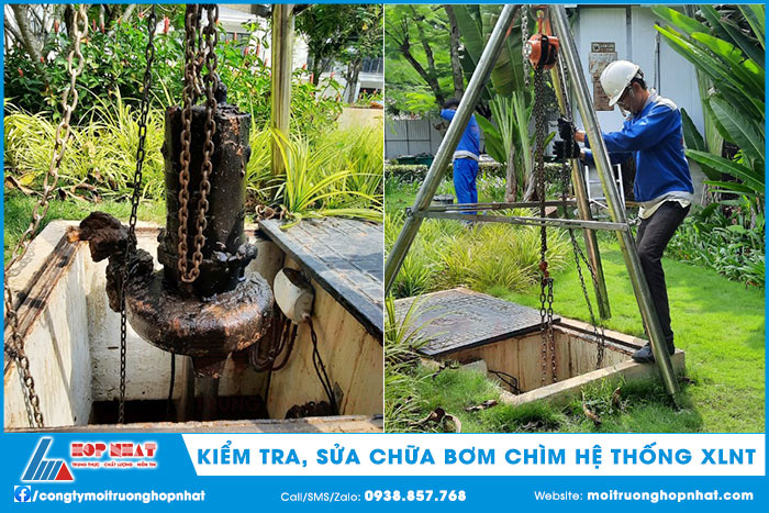 Kiểm tra, sửa chữa bơm chìm tại một hệ thống XLNT