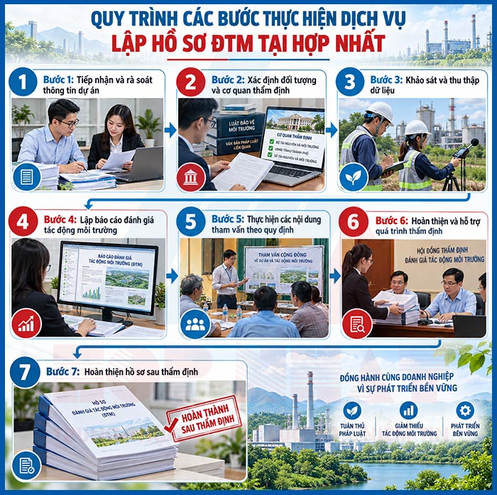 Quy trình các bước lập hồ sơ ĐTM (ảnh minh họa)