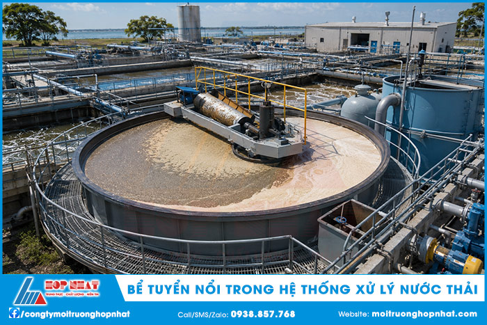 Bể tuyển nổi trong hệ thống xử lý nước thải
